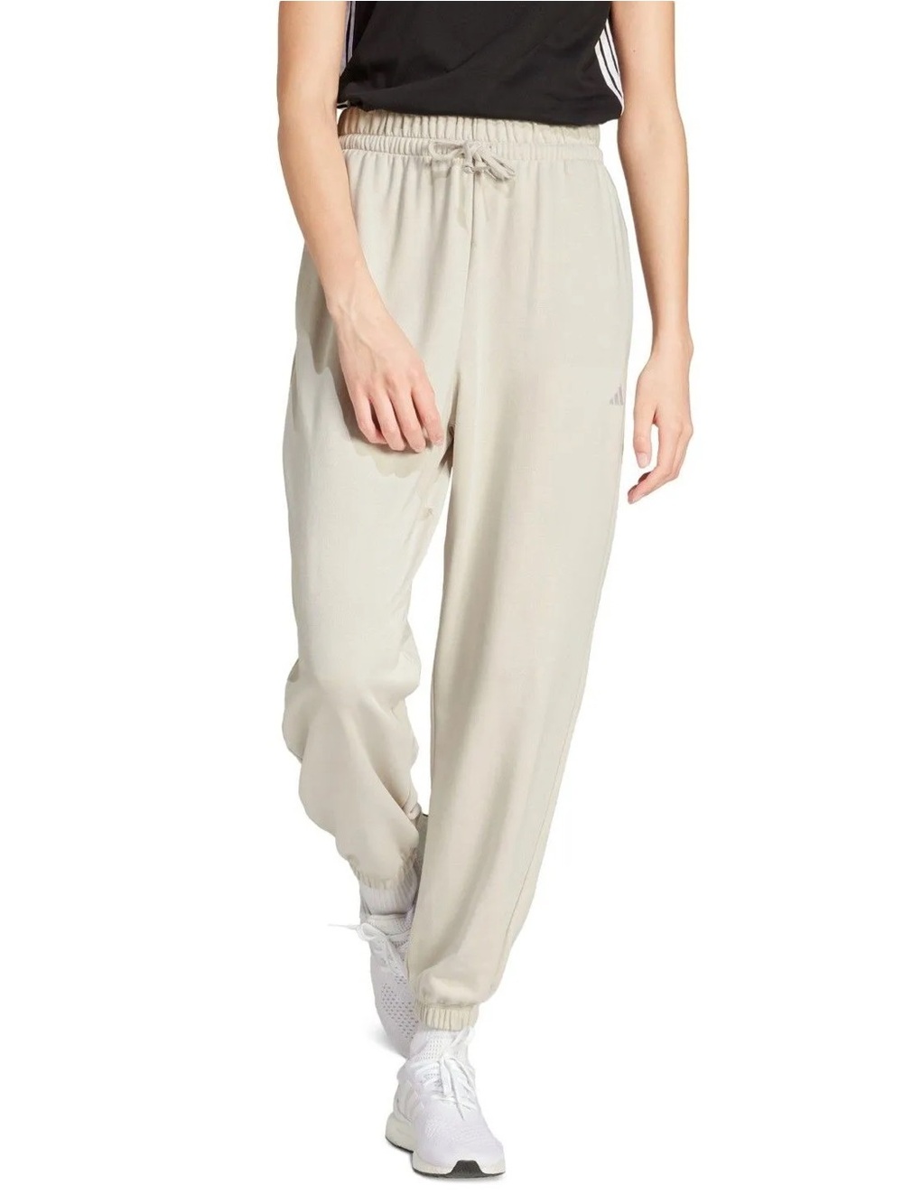 adidas Women's Essentials Small Logo French Terry Cuffed Pants Wonder Alumina S